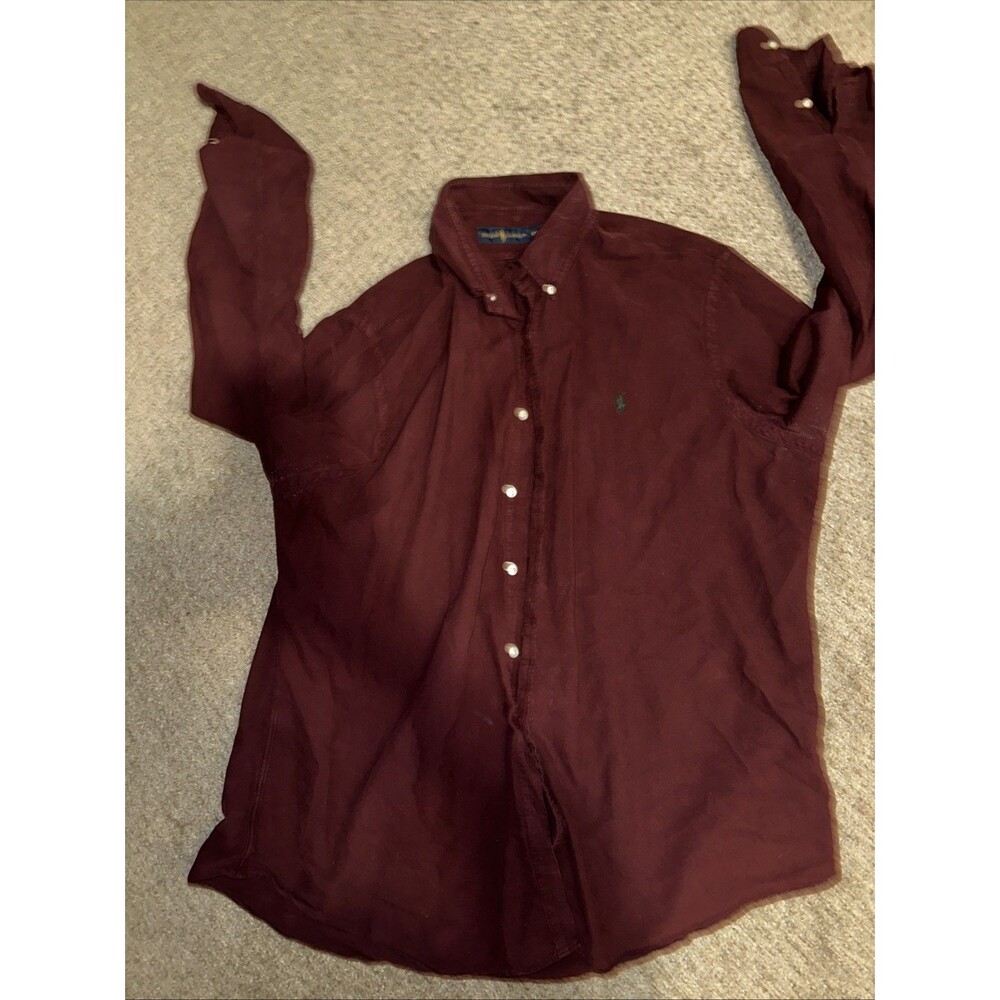 Ralph Lauren Shirt Mens XXL Burgundy Red Classic Button Down Oxford Pony. Preppy